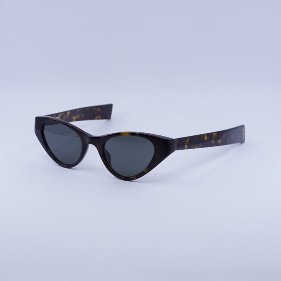 Saint Laurent SL M144 002 Sunglasses Havana Cat Eye Frame, Grey Lenses - Picture 7 of 10